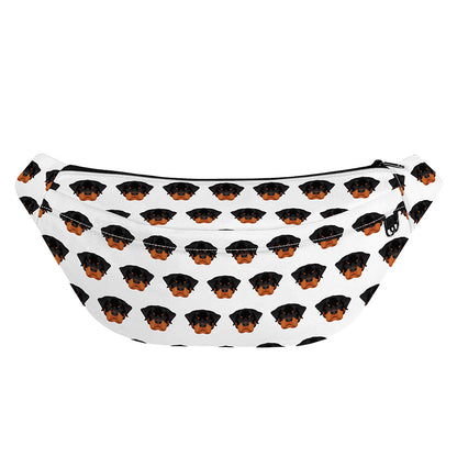 Rottweiler Face Pattern Print Fanny Pack