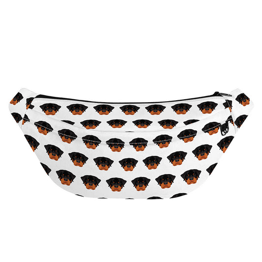 Rottweiler Face Pattern Print Fanny Pack