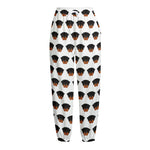 Rottweiler Face Pattern Print Fleece Lined Knit Pants