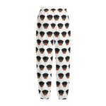 Rottweiler Face Pattern Print Fleece Lined Knit Pants