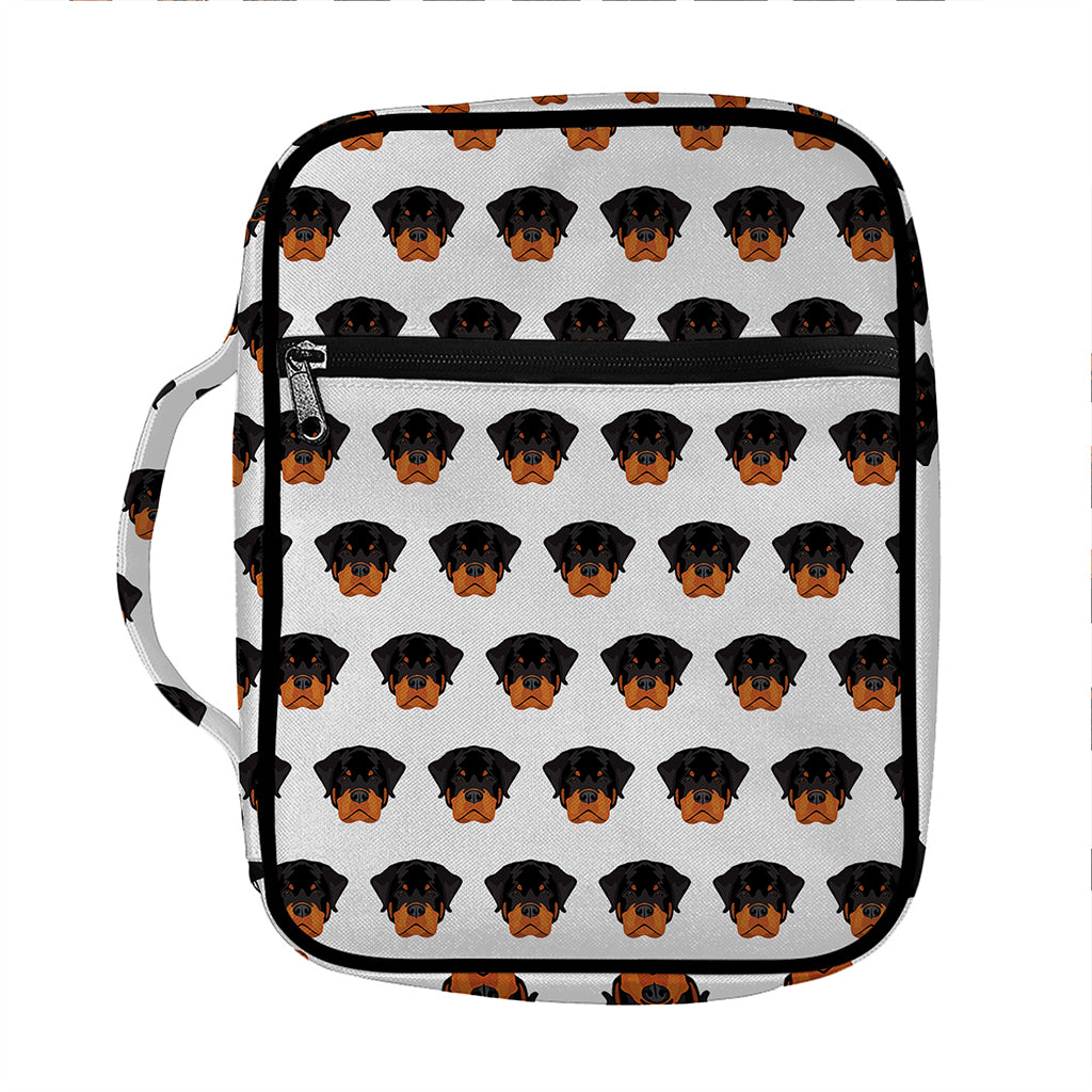 Rottweiler Face Pattern Print Front Pocket Bible Bag