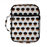 Rottweiler Face Pattern Print Front Pocket Bible Bag