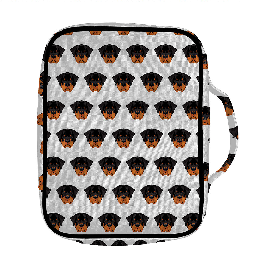 Rottweiler Face Pattern Print Front Pocket Bible Bag