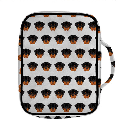 Rottweiler Face Pattern Print Front Pocket Bible Bag