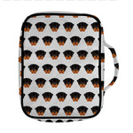 Rottweiler Face Pattern Print Front Pocket Bible Bag