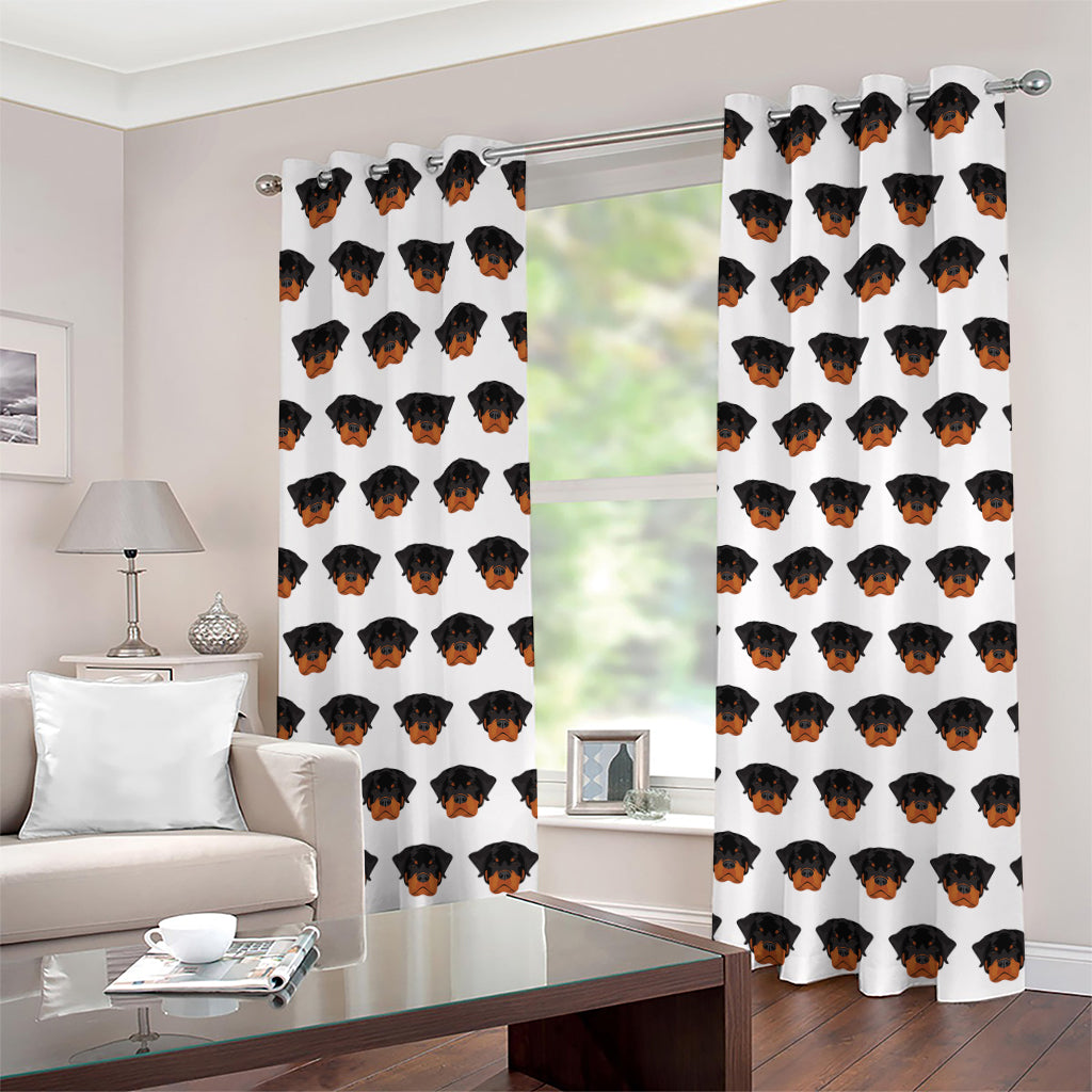 Rottweiler Face Pattern Print Grommet Curtains