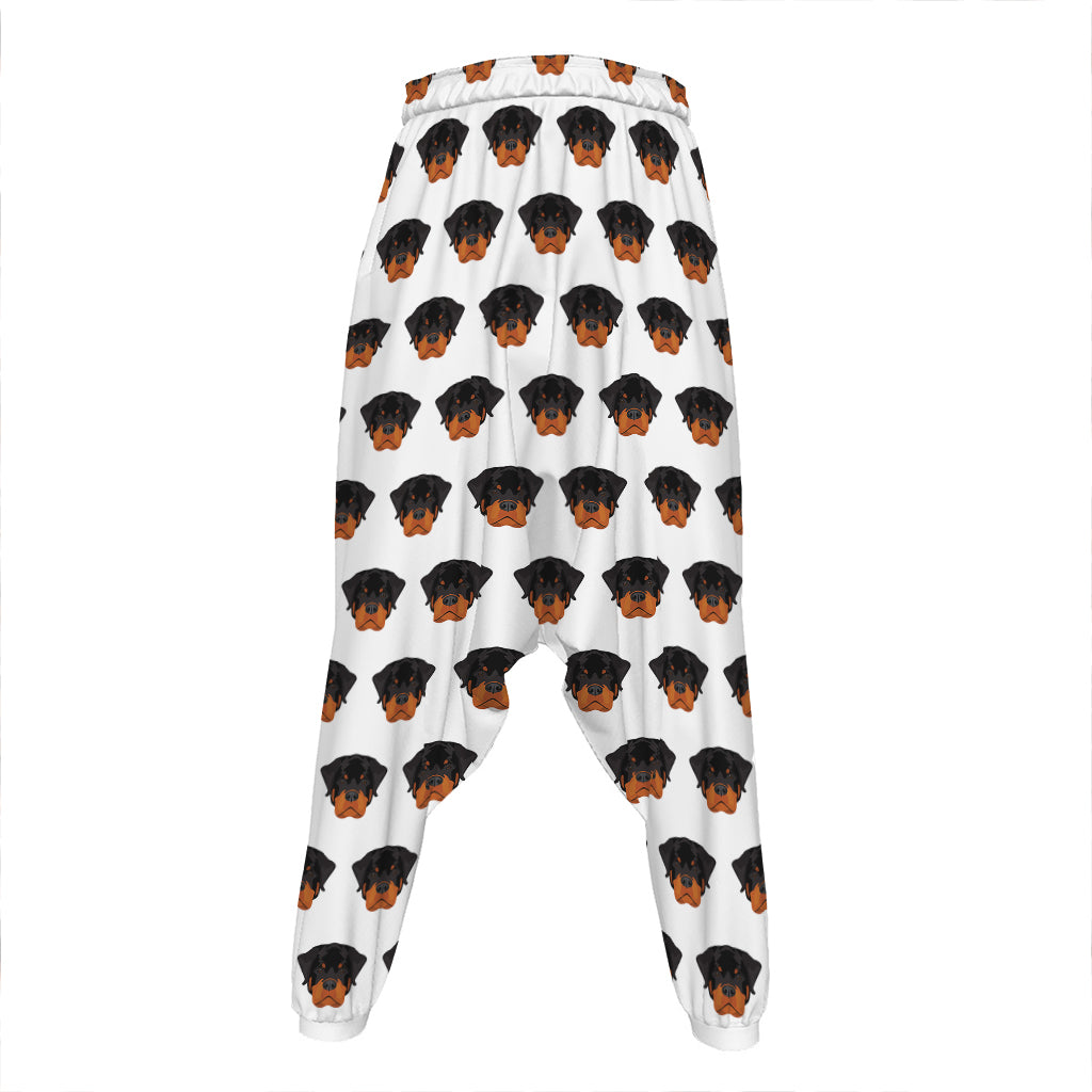 Rottweiler Face Pattern Print Hammer Pants