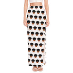 Rottweiler Face Pattern Print High Slit Maxi Skirt