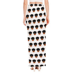 Rottweiler Face Pattern Print High Slit Maxi Skirt