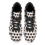 Rottweiler Face Pattern Print High Top Leather Sneakers