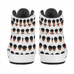 Rottweiler Face Pattern Print High Top Leather Sneakers