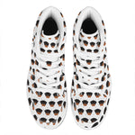 Rottweiler Face Pattern Print High Top Leather Sneakers