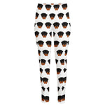 Rottweiler Face Pattern Print High-Waisted Pocket Leggings