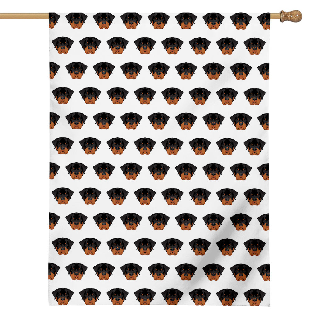 Rottweiler Face Pattern Print House Flag
