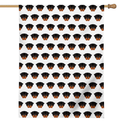 Rottweiler Face Pattern Print House Flag