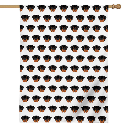 Rottweiler Face Pattern Print House Flag