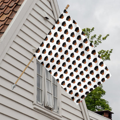 Rottweiler Face Pattern Print House Flag