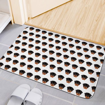 Rottweiler Face Pattern Print Indoor Door Mat