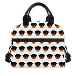 Rottweiler Face Pattern Print Insulated Lunch Bag