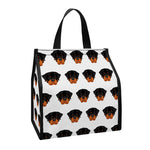 Rottweiler Face Pattern Print Insulated Lunch Tote