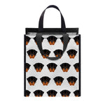 Rottweiler Face Pattern Print Insulated Lunch Tote