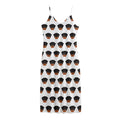 Rottweiler Face Pattern Print Jersey Midi Cami Dress
