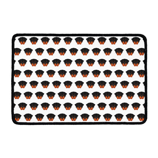 Rottweiler Face Pattern Print Kitchen Mat