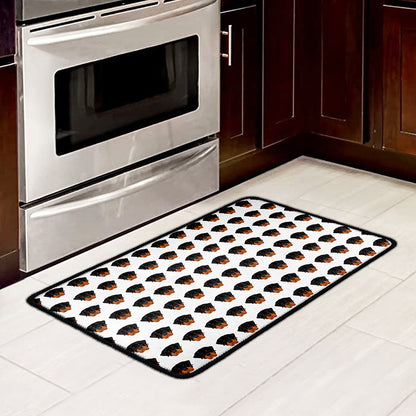 Rottweiler Face Pattern Print Kitchen Mat