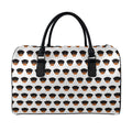 Rottweiler Face Pattern Print Leather Duffel Bag