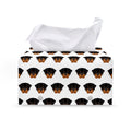 Rottweiler Face Pattern Print Leather Tissue Box Cover