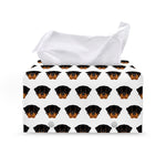 Rottweiler Face Pattern Print Leather Tissue Box Cover