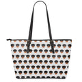 Rottweiler Face Pattern Print Leather Tote Bag With Zipper