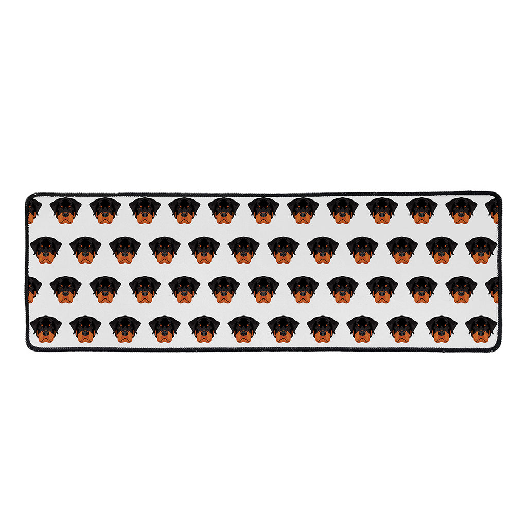 Rottweiler Face Pattern Print Long Kitchen Mat