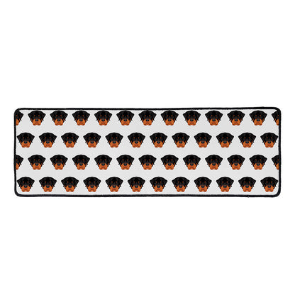 Rottweiler Face Pattern Print Long Kitchen Mat