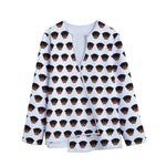 Rottweiler Face Pattern Print Long Sleeve Short Coat