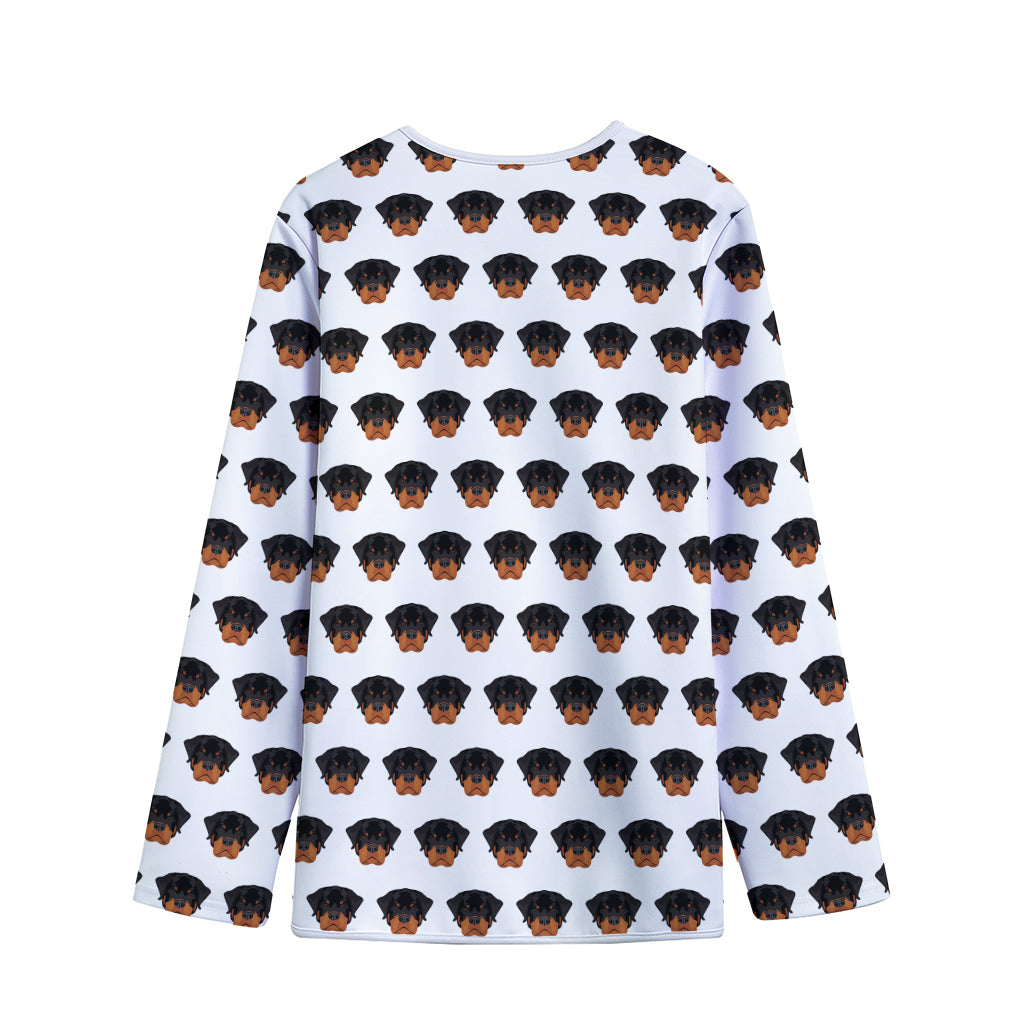 Rottweiler Face Pattern Print Long Sleeve Short Coat