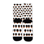 Rottweiler Face Pattern Print Long Socks