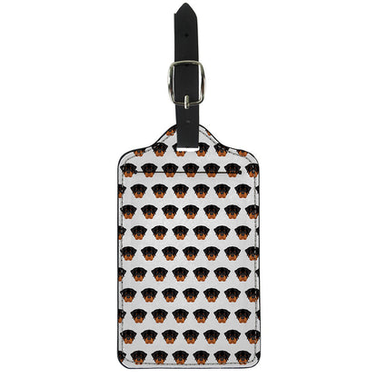 Rottweiler Face Pattern Print Luggage Tag