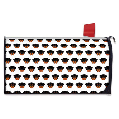Rottweiler Face Pattern Print Mailbox Cover