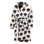 Rottweiler Face Pattern Print Men's Bathrobe