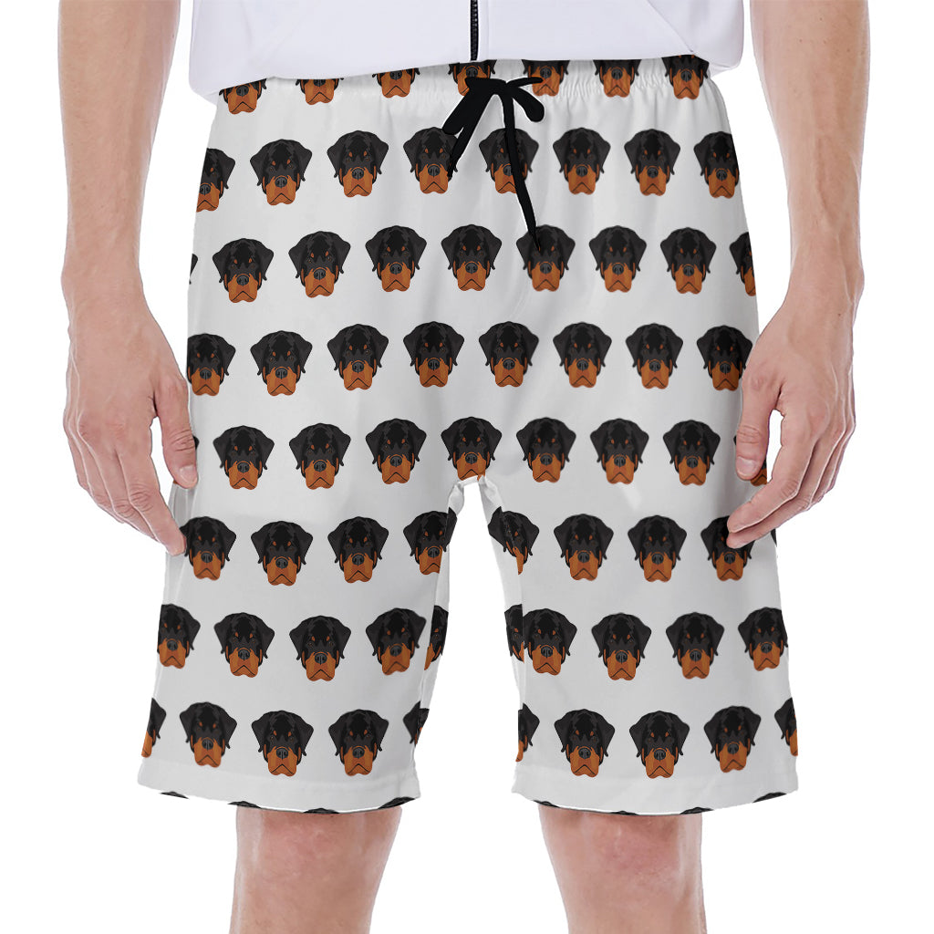 Rottweiler Face Pattern Print Men's Beach Shorts