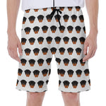 Rottweiler Face Pattern Print Men's Beach Shorts