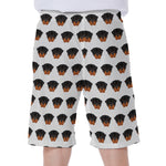 Rottweiler Face Pattern Print Men's Beach Shorts