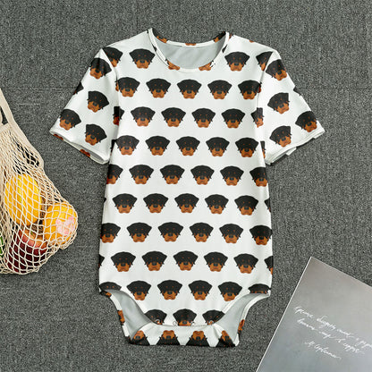 Rottweiler Face Pattern Print Men's Bodysuit