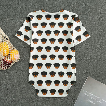 Rottweiler Face Pattern Print Men's Bodysuit