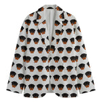 Rottweiler Face Pattern Print Men's Cotton Blazer