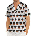 Rottweiler Face Pattern Print Men's Deep V-Neck Shirt