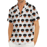 Rottweiler Face Pattern Print Men's Deep V-Neck Shirt