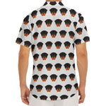 Rottweiler Face Pattern Print Men's Deep V-Neck Shirt