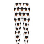 Rottweiler Face Pattern Print Men's leggings